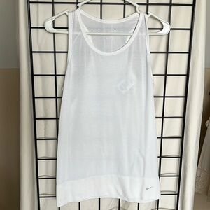 Nike White Racerback Fit Dry Tank Top Small